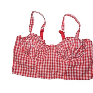 Colsie Red Gingham Women's Bralette Size XL NWT